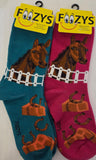 Horse, Hay & Horseshoes Socks  FC-292 NEW