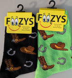 Cowboy Hats, Boots & Horseshoes Socks  FC-57