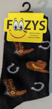 Cowboy Hats, Boots & Horseshoes Socks  FC-57