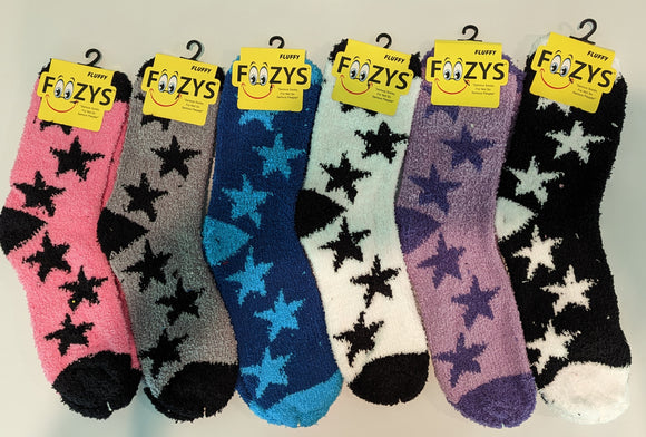 Fluffy / Fuzzy STARS Collection Socks  FF-06