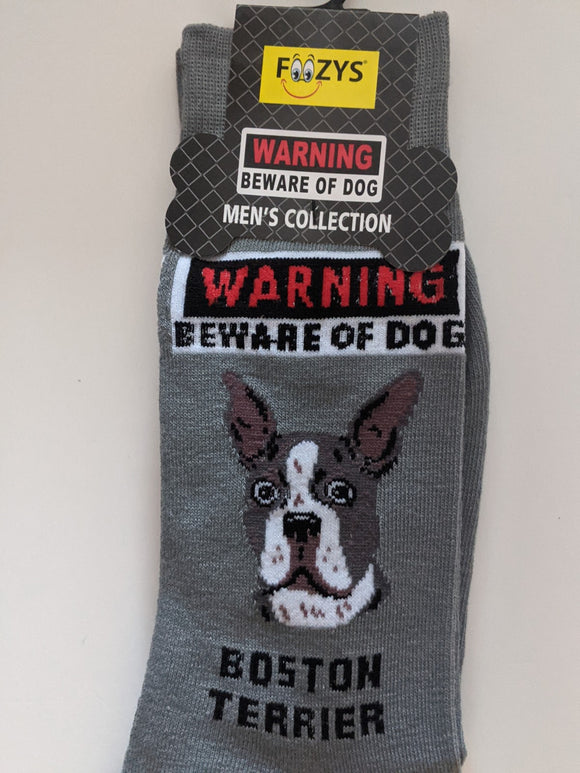 Boston Terrier - Men's Beware of Dog Canine Collection - BOD-04  ON SALE NOW