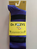 Compression Socks PURPLE with BLACK STRIPES DFCS-03  ON SALE NOW