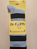 Compression Socks LIGHT GREY with BLACK STRIPES DFCS-08  ON SALE NOW