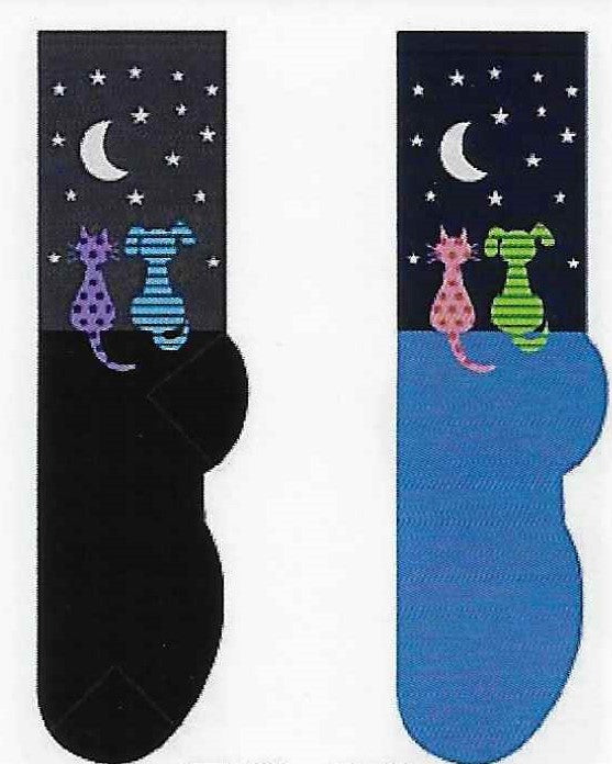 Cat & Dog Star Gazing Socks  FC-02
