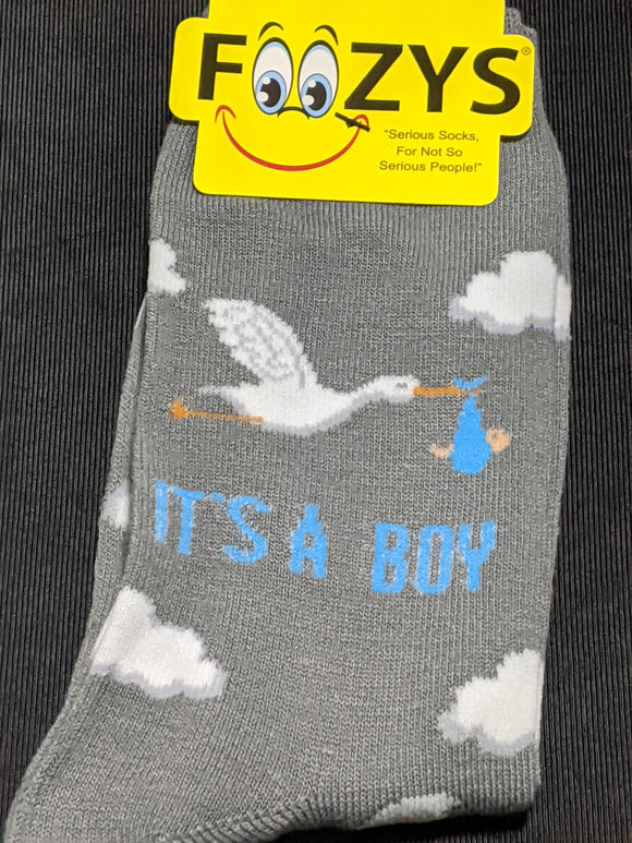 Stork with Baby - It's A Boy - Socks  FC-240