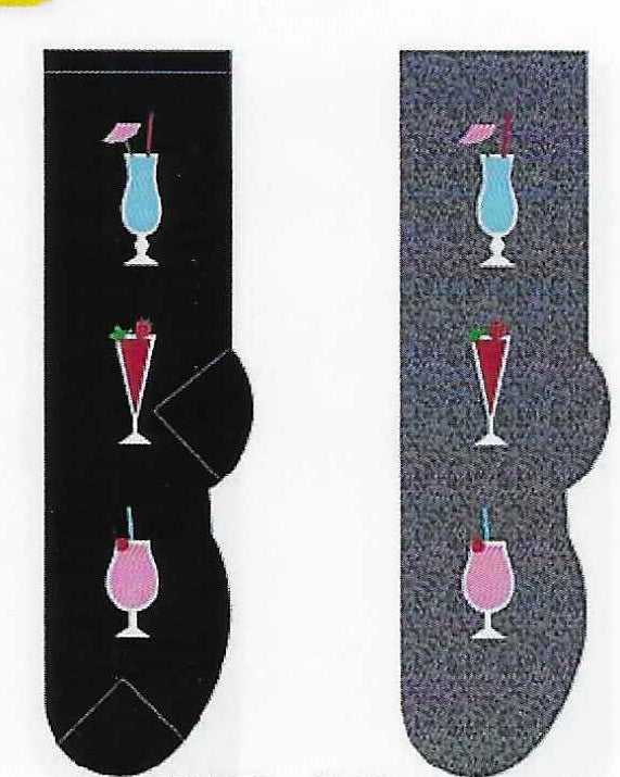 Daiquiri Tropical Cocktail Socks  FC-39  ON SALE NOW