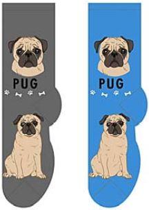 Beige Pug Canine Collection Socks  FCC-31