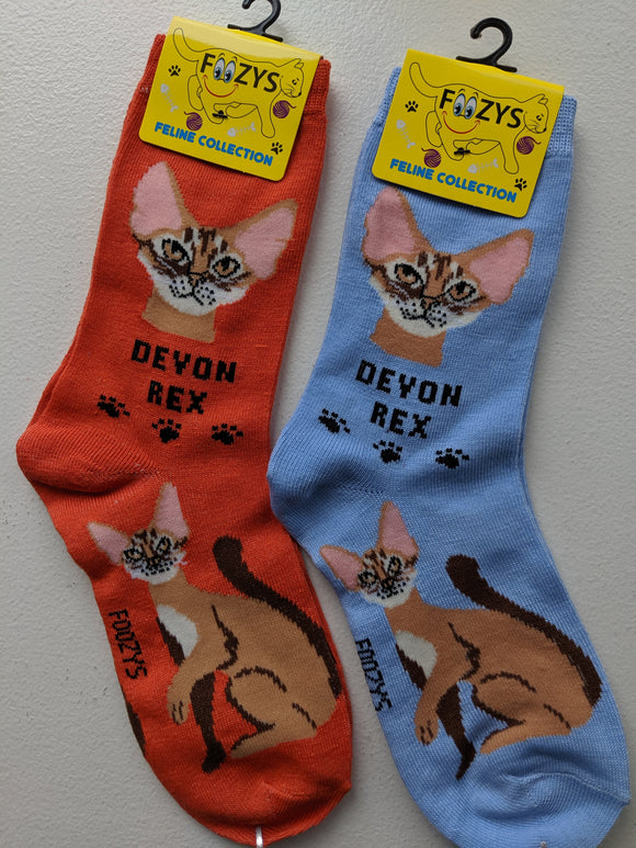Devon Rex Feline Collection Socks   FFC-08  ON SALE NOW