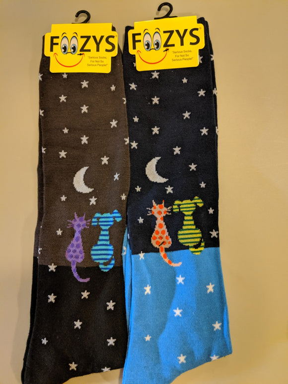 Cat & Dog Star Gazing KNEE HIGHS Socks  FK-01
