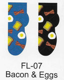 Bacon & Eggs No Show Socks   FL-07  ON SALE NOW
