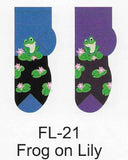 Frog On Lily Pad No Show Socks  FL-21  ON SALE NOW