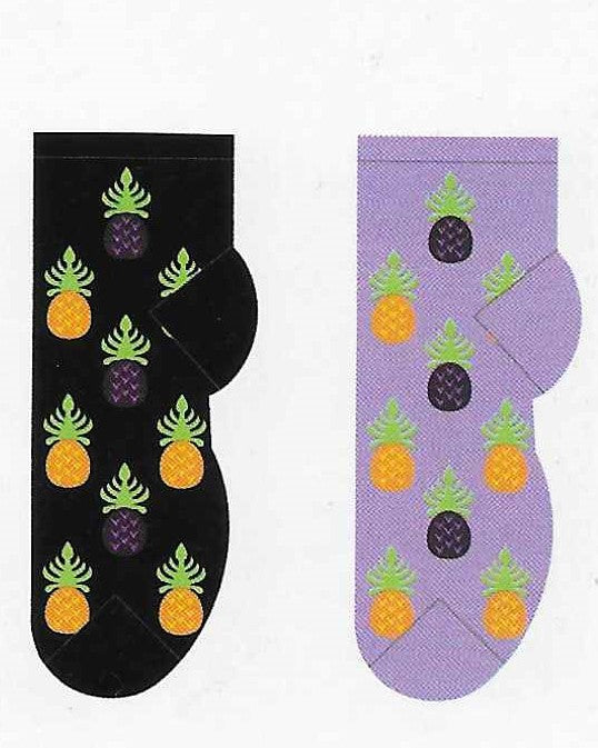 Pineapples No Show Socks   FL-25