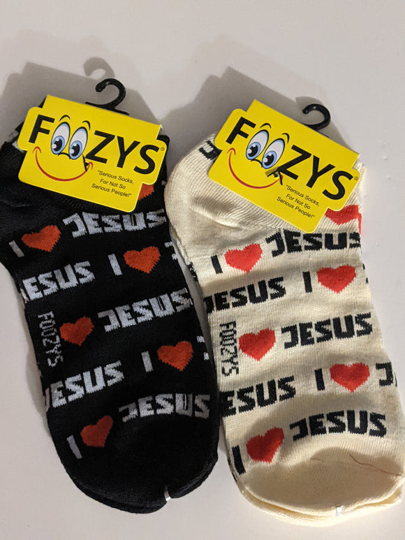Religious I Love Jesus No Shows / Low Cut Socks   FL-45  ON SALE NOW