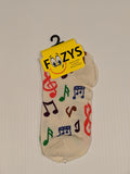 Music Notes No Show Socks  FL-02