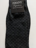 Men's Signature Collection Dress Socks with Small Diagonal Squares  FSM-3