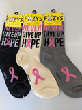 Never Give Up Hope Cancer Socks   FC-207