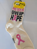 Never Give Up Hope Cancer Socks   FC-207
