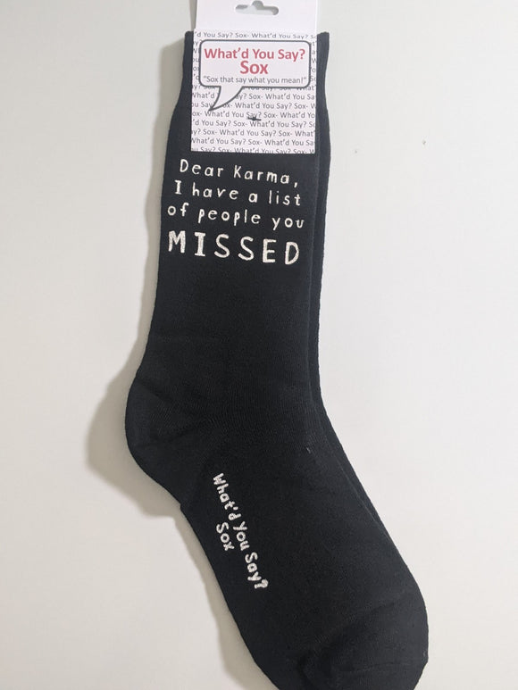 Dear Karma, I have a list of people you MISSED    WYS-125   UNISEX