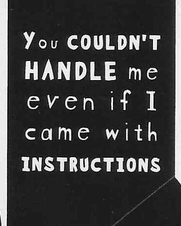 You COULDN'T HANDLE me even if I came with INSTRUCTIONS     WYS-16   UNISEX
