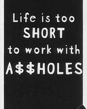 Life is too SHORT to work with A$$HOLES    WYS-98 UNISEX